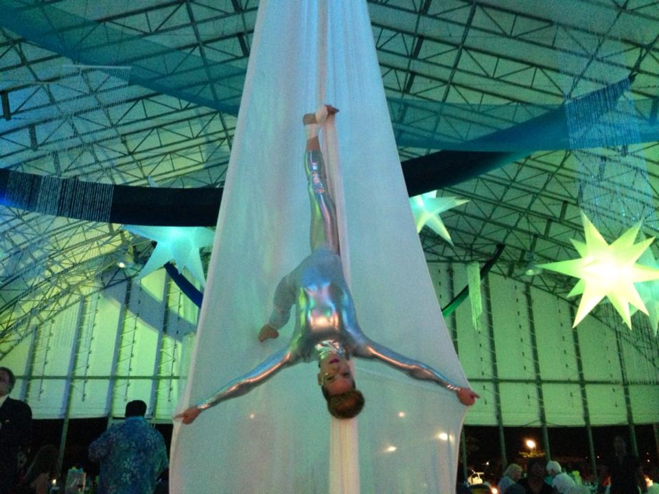 Aerialist performing at a Florida event