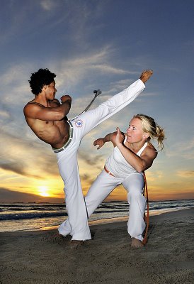 Capoeiristas performing at a Florida event