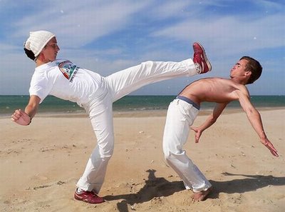 Capoeiristas performing at a Florida event