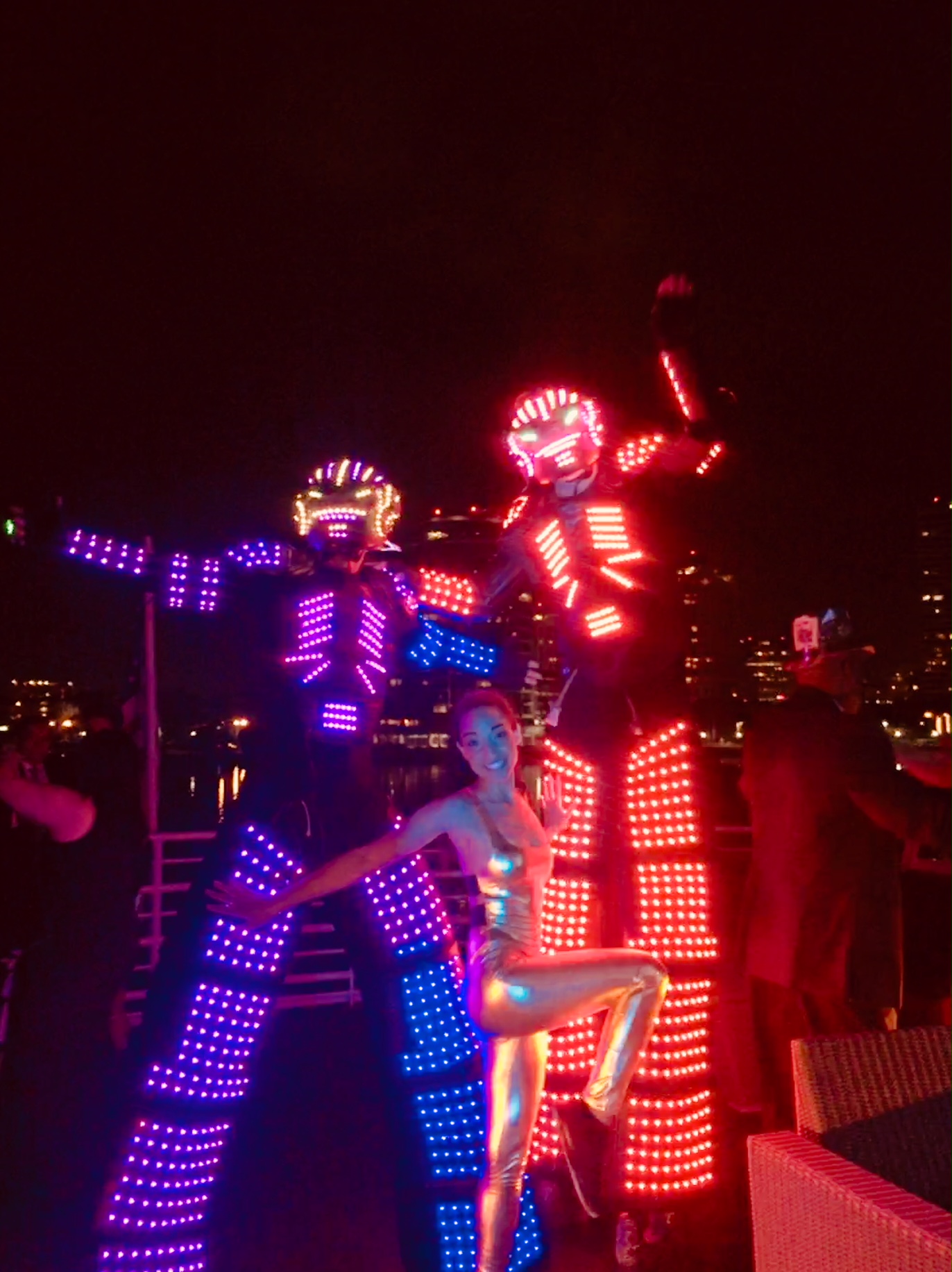 The GlowBots performing at a Florida event