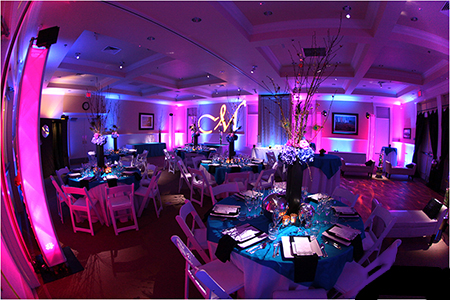 Ballroom after uplighting and decor